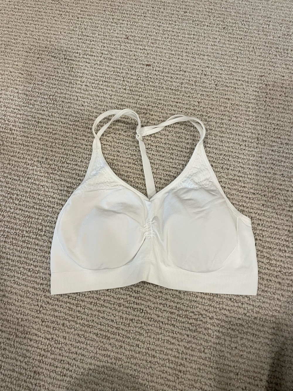 Athleta White Seamless Wireless Light Support Bra